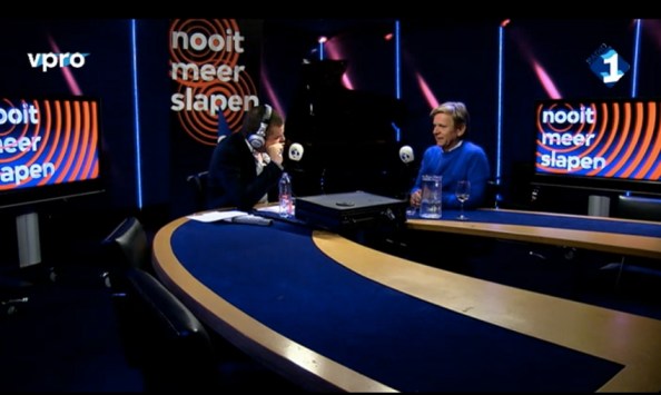 Pieter van der Wielen in gesprek met Michiel van Erp in 'Nooit meer slapen', nacht van 7 op 8 januari 2014.