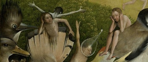 Deze illustratie is een samengesteld beeld waarvoor twee details van het middenpaneel van het drieluik Tuin der lusten van Jheronimus Bosch zijn gebruikt.