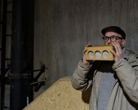 Espen Sommer Eide in de watertoren.